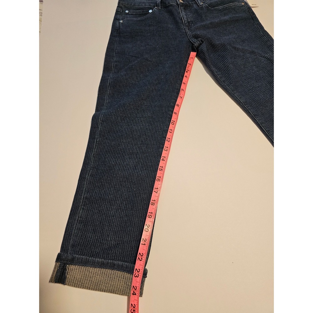 AG Adriano Goldschmied Ex-Boyfriend Slim Jeans Womens 27 Blue Pinstripe NWT - Picture 6 of 9